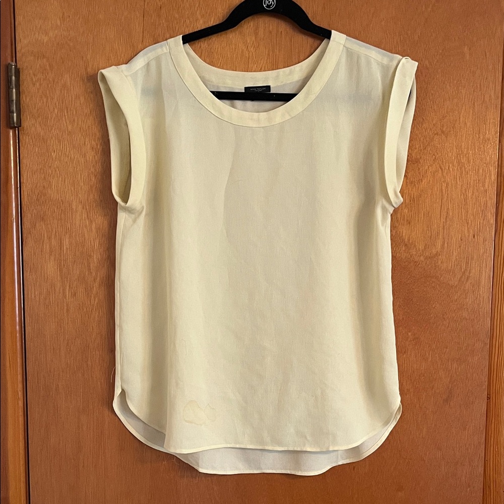 Ann Taylor light yellow blouse.